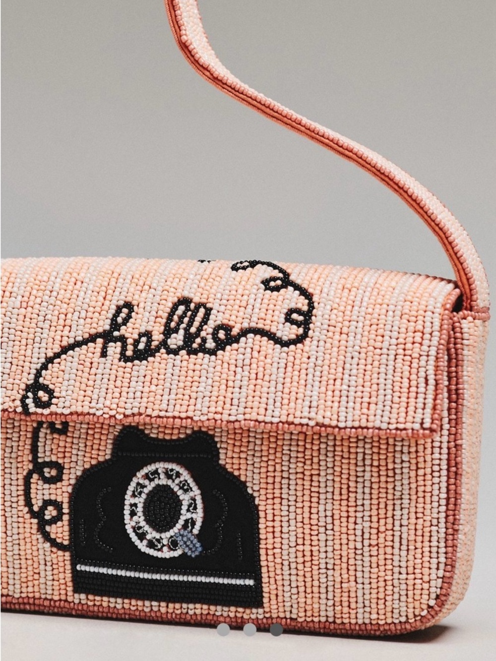 Beaded Pink/Peach Telephone Shoulder Bag